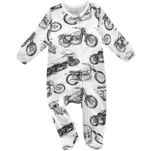 Dussdil Baby One-Piece Footies Newborn Rompers Pajamas Cotton Footed Pjs for House Sleep Play Infant Boys Girls