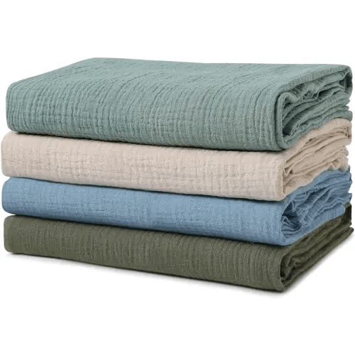 GLLQUEN BABY Muslin Swaddle Blankets for Boys and Girls, 4-Pack Baby Blankets for Girl Boy, Newborn Receiving Blanket, Baby Swaddle Blanket Unisex, Baby Essentials, Registry & Gift, 40 x 38 inches
