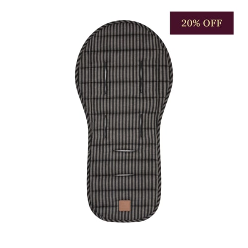 Noir Stripe Universal Linen Pram Liner