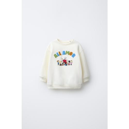 SNOOPY PEANUTS™ TERRY PATCH SWEATSHIRT - Light ecru | ZARA United States