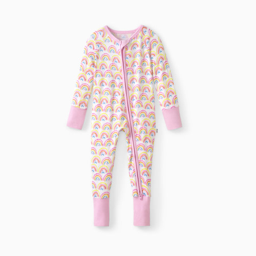 Little Sleepies Zippy - Pink Rainbows, 3-6 M