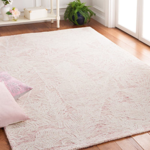 Bay Isle Home™ Gazella Hand Tufted Wool/Cotton Floral Rug in Ivory/Pink | Wayfair