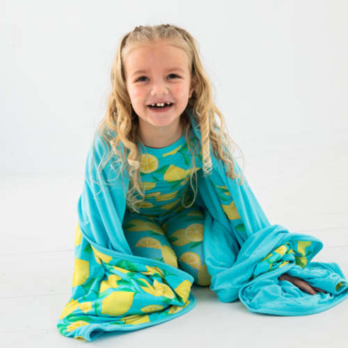 Blue Sunny Citrus Large Cloud Blanket®