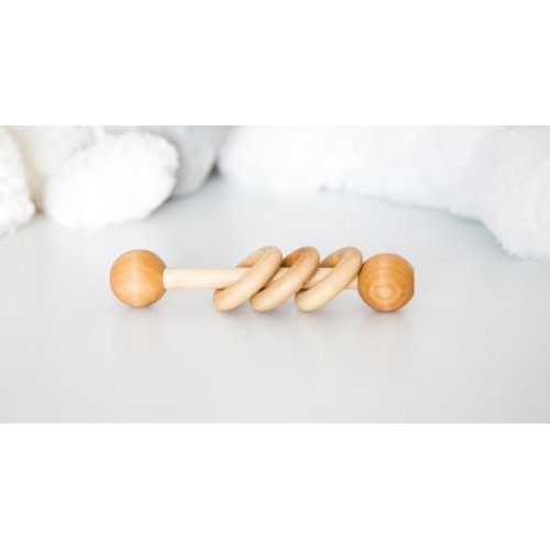 Infant Rattle, Montessori Rattle, Wooden Rattle, Organic Baby Toy, Wooden Baby Toy, Wood Baby Rattle, Baby Shower Gift, Birch (Light)