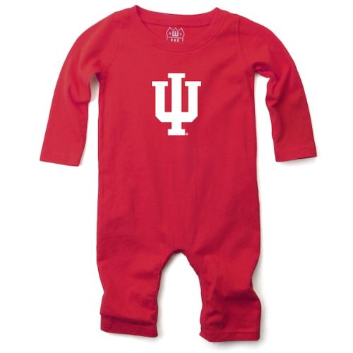 Indiana Hoosiers Wes & Willy Infant Long Sleeve Romper - Crimson