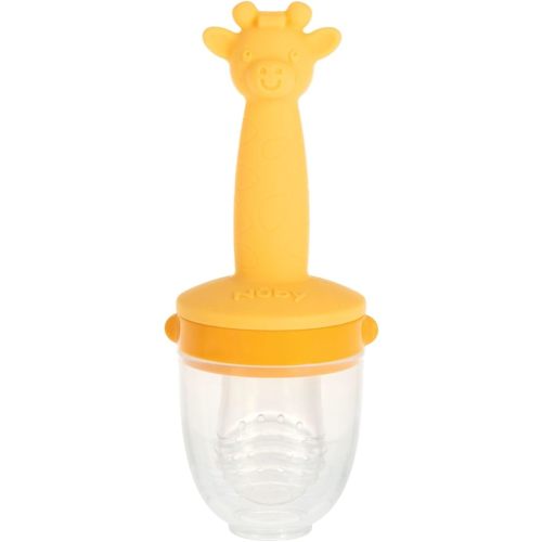 Nuby Silicone Nibbler Feeder for Kids - Soft Baby Feeding and Teething Toy - 10+ Months - Yellow Giraffe
