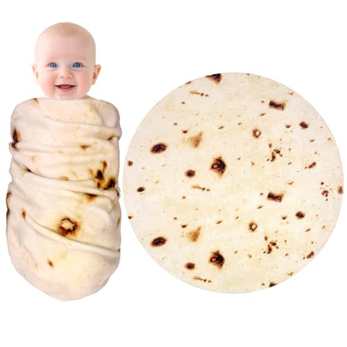 mermaker Burritos Tortilla Swaddle Blanket Baby for Toddler Newborn, 285 GSM Soft Flannel Taco Wrap Blanket Funny Gifts for Baby Shower Boys Girls, 36 inch