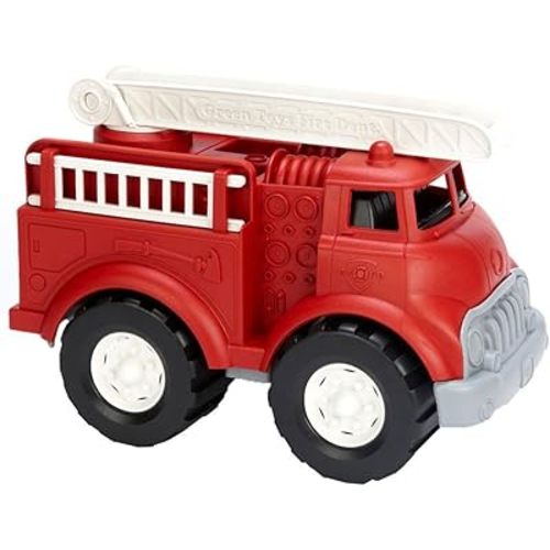 Green Toys Fire Truck - BPA , Phthalates Free Imaginative Play Toy for Improving Fine , Gross Motor Skills. for Kids,Red