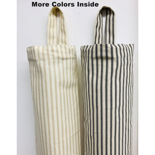 Plastic bag holder Kitchen Bag Storage Bag Holder Recycle plastic bag holder Ticking Stripe Bag Holder Sand Ivory Black Oatmeal Red Blue
