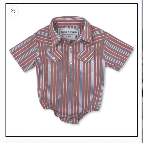 Vintage Blue and Red Stripe Short Sleeve Pearl Snap Onesie – Cowkid Clothing Company