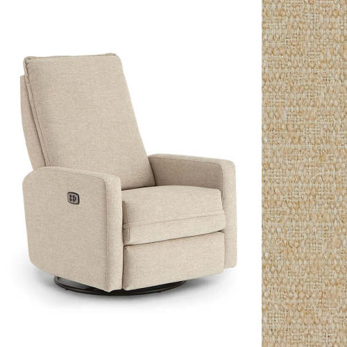Storytime by Best Chairs Calli Power Tilt Headrest Swivel glider Recliner - Tan 25029