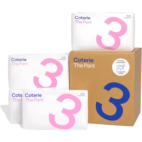 Coterie The Pant, Size 3, Pull Up Style Diapers for Sensitive Skin, Hypoallergenic, Super Absorbent Overnight Leak Protection, 12/24 M (14-24 lbs) 144 Count