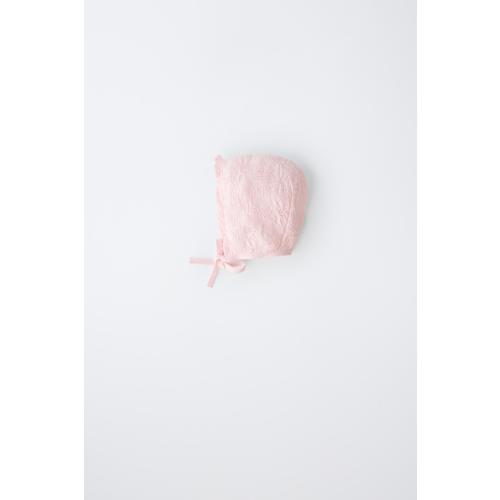 COTTON AND SILK KNIT BONNET - Pastel pink | ZARA United States