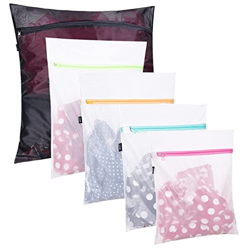 BAGAIL Laundry Bags Mesh Wash Bag for Intimates Lingerie and Delicates, 5Pcs (1XL,2L,2M)