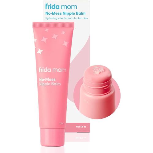 Frida Mom Nipple Cream, No-Mess Nipple Balm Moisturizer for Hydration, Gentle for Baby & Mom, 1.5fl oz