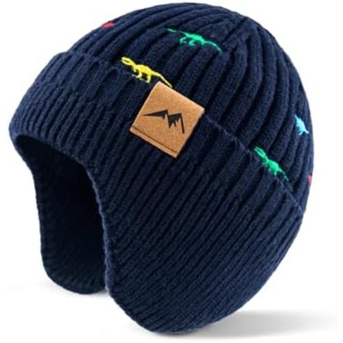 Infant Toddler Winter Hat with Earflap Thick Warm Baby Beanie Soft Knit Kids Beanies Boys Girls Hats Outdoor