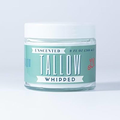 Whipped Tallow 9oz - All Natural Face Cream + Whole Body Moisturizer for Dry Skin - No Preservatives, Parabens or Seed Oils - 100% Pure, No Added Fragrance - USA Made (Unscented)