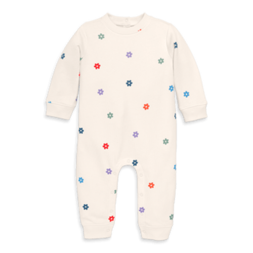 Baby Sweatshirt Romper In Rainbow Grid, 3-6M
