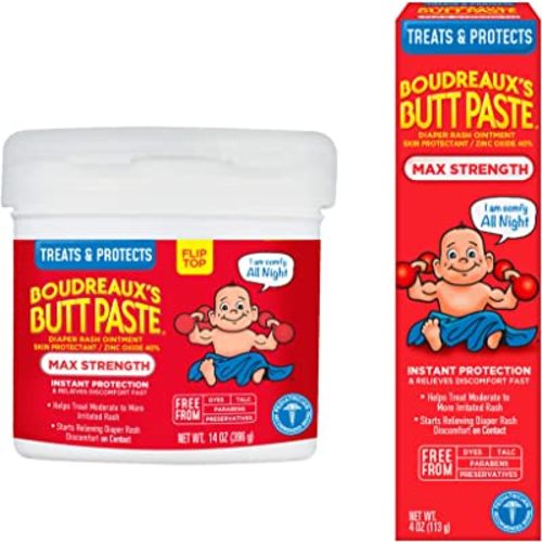 Boudreaux's Butt Paste Diaper Rash Ointment, Maximum Strength, 14 Oz w/Boudreaux's Butt Paste Diaper Rash Ointment | Maximum Strength | 4 Ounce (Pack of 1) Tube | Paraben
