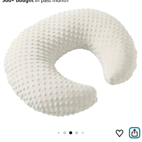 Nursing Pillow and Positioner with Cover for Breastfeeding and Bottle Feeding, Propping Baby, Tummy Time, Baby Sitting Support, Awake-Time Support (Beige, 22" x 17.7" x 5.9")