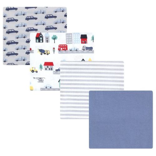 Luvable Friends Hudson Baby Flannel Receiving Blankets 4pk