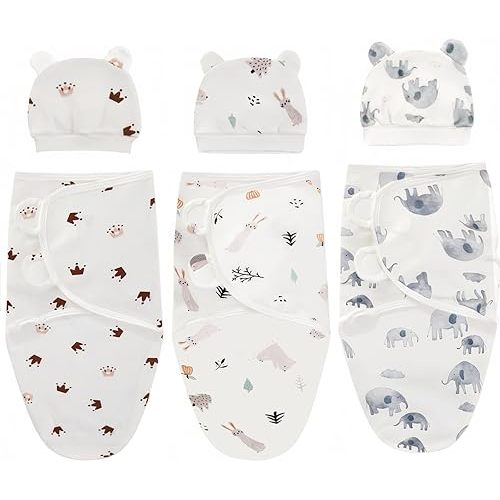 3-Pack Organic Baby Swaddle Sleep Sacks,Nursery Swaddling Blankets,Swaddles for Newborns Infant 0-3 Months