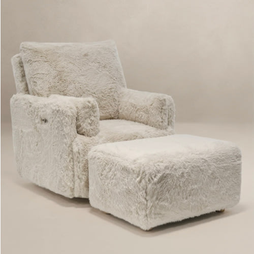 Aussie Faux Hide Fur | Ollie: A Chair and a Half | Swivel Nursery Recliner | Oilo™ Studio