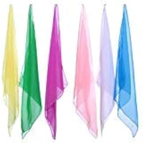 VNDEFUL 5 Pieces 24 x 24 Inches Square Dance Scarf Magic Scarves Juggling Scarf, Performance Props Accessories, Color Random
