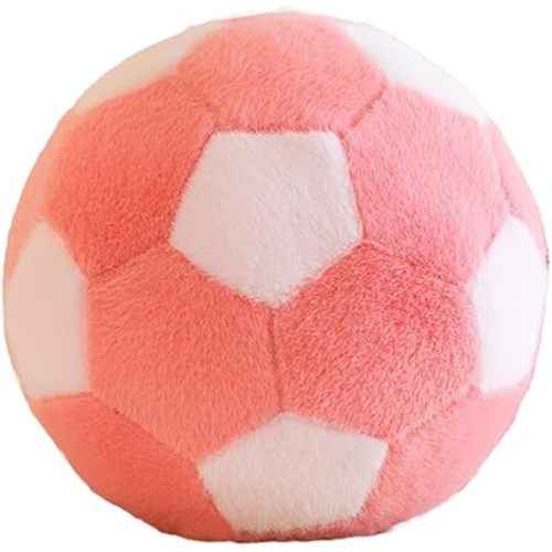 7" Soccer Plush Ball Shaped Pillow Toy Football Stuffed Animal Room Decor,Pink