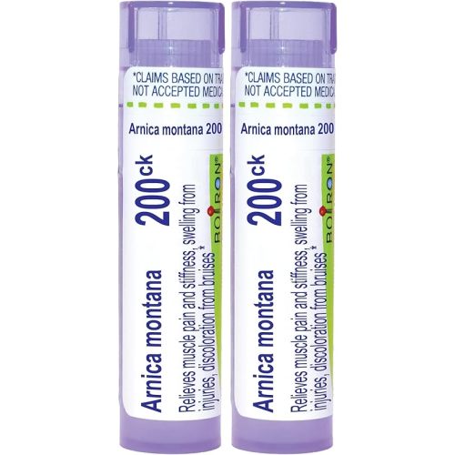 Boiron Arnica Montana 200Ck for Muscle Pain,Stiffness,Swelling from Injuries & Bruises - 80 Pellets,(Pack of 2)