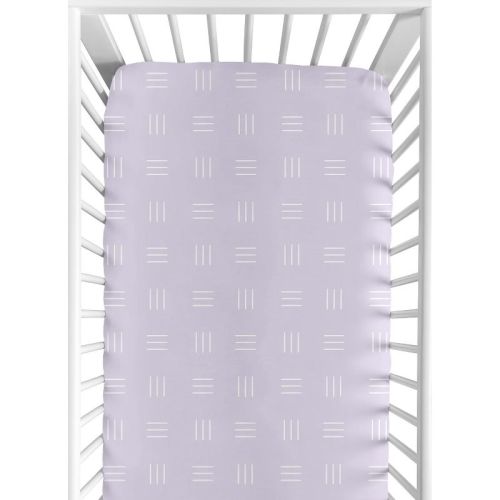 Sweet Jojo Designs Girl Baby Fitted Crib Sheet Boho Hatch Lavender Purple and White