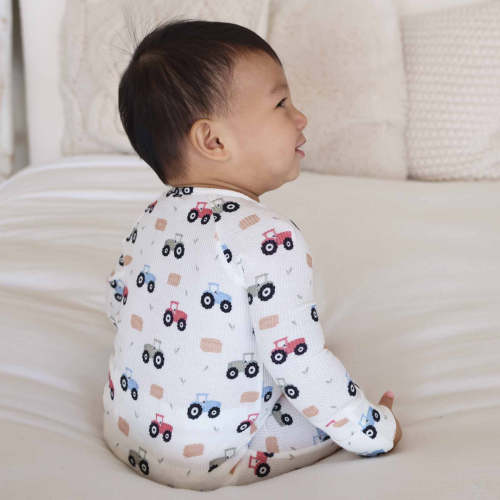 Little Farmer Bamboo Waffle Convertible Zip Romper