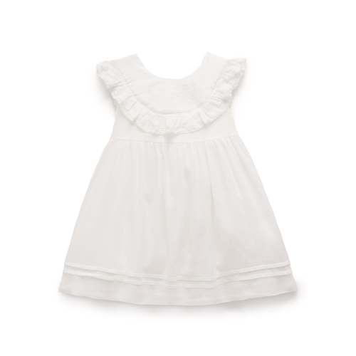White Ruffle Dress - Baby & Kids Dresses - Purebaby - Purebaby
