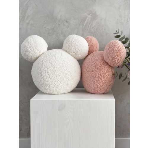 Bouclé Mouse Pillow, Teddy Plush Nursery Decor, Soft Kids Room Cushion, Aesthetic Baby Gift, Cute Throw Pillow