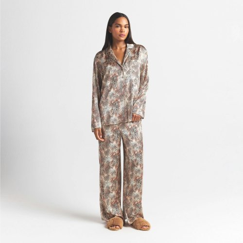 WOVEN SHINE LONG SLEEP SET | SAND MINI MULTI ANIMAL | SKIMS
