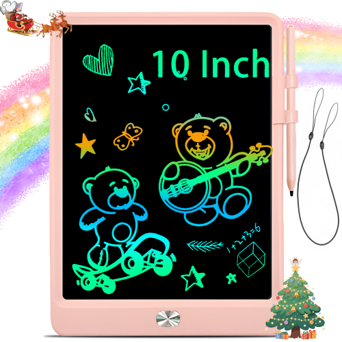 VAMOUT LCD Writing Tablet, 10 Inch Colorful Electronics Drawing Pads, Erasable Reusable Toddler Doodle Board Drawing Tablet, Educational and Learning Toys Gift for 3+Years Old Kids (Pink)