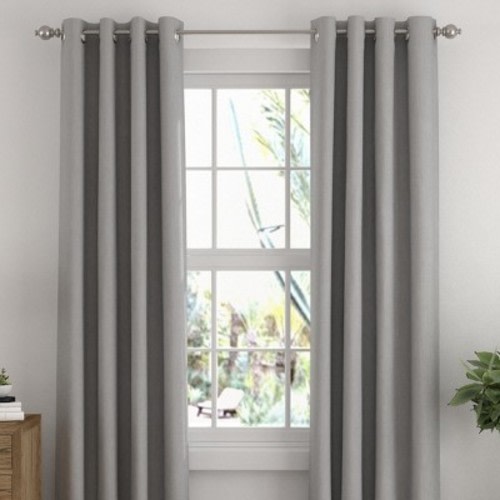 2 Panel Thermal-Insulated 100% Total Blackout Grommet Window Curtains - Becky Cameron , Light Gray, 50x84