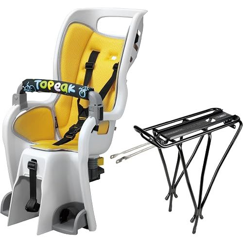Topeak BabySeat II with MTX 2.0 Rack for 26” Non-Disc Bikes – Child Seat with Suspension System, Adjustable Harness, Wrap-Around Safety, Roll Bar Handle, QuickTrack Compatible, 60 lb Capacity, TCS2208