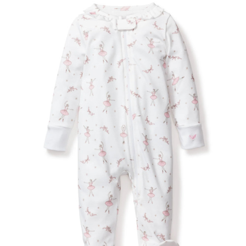 Baby's Pima Ruffle Collar Romper in Sugar Plum Fairy in 3-6 months