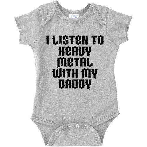 I Listen to Heavy Metal with My Daddy Baby One Piece or Toddler T-Shirt