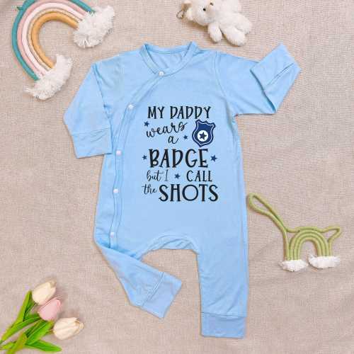 My Daddy Wears a Badge Bamboo Bodysuit, Police Dad Newborn Clothes, Baby Shower Gift