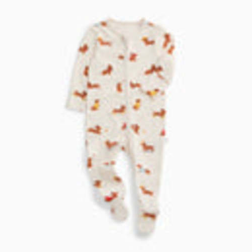 Shop Sausage Dog Clever Zip Baby Pajamas with Two-Way Zip | MORI US