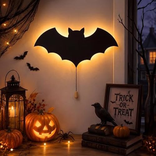 Aurelema Halloween Bat Night Light Wall Lamp Sleeping Nursery Lighting