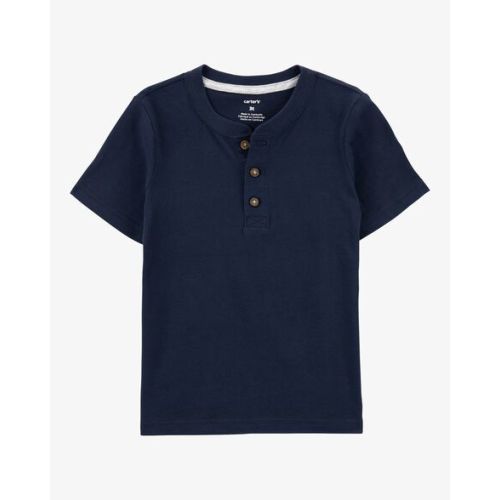 Baby Boy Short-Sleeve Henley Tee - Navy - Carter's | Carter's