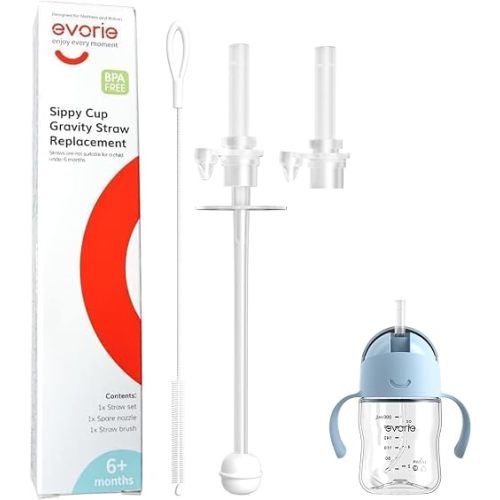 Evorie Replacement Weighted Straw for 7oz Baby Straw Sippy Cup, 1 Pack