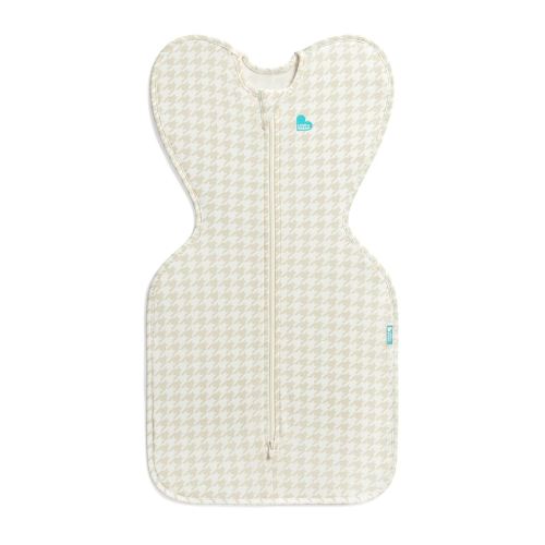 Love to Dream Swaddle UP, Sleep Sack 0-3 Months, Self-Soothing, Improves Sleep, Snug Fit Helps Calm Startle Reflex, Baby Essentials Must Haves Newborn, 1.0 TOG, 8-13 lbs, Tan Houndstooth