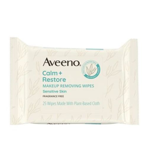Aveeno Calm + Restore Nourishing Makeup Remover Face Wipes with Oat Extract - Fragrance Free - 25 ct