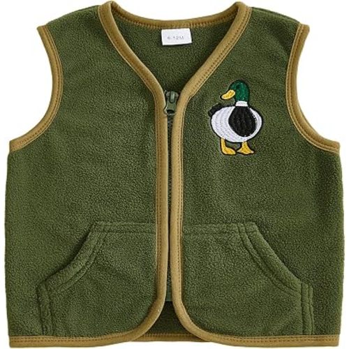 Toddler Baby Boy Girl Fleece Outerwear Vests Embroidery Zipper Jackets Solid Vest Coat Spring Fall Winter Clothes