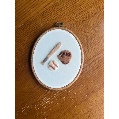 Needle Felt Baseball Nursery Decor | Baby Shower Gift | Boys Room Wall Art | Baseball Gift