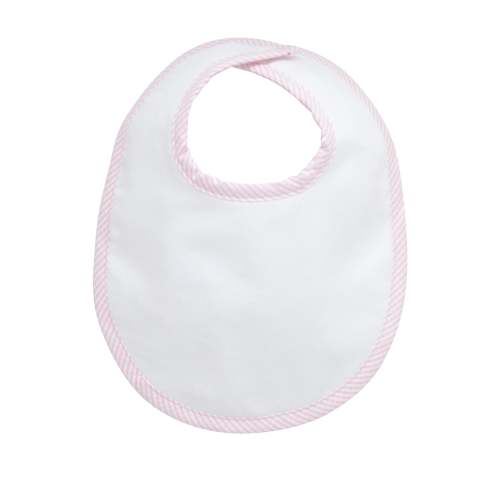 Seersucker Stripe Basic Bib, Pink